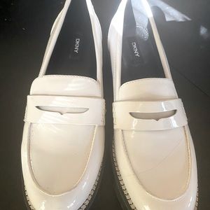 DKNY white lug sole loafers . Good condition. Size 10.